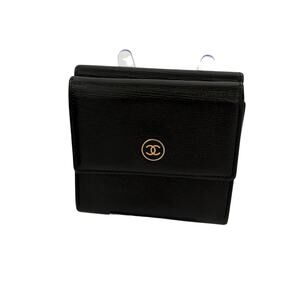 Chanel Compact Flap Wallet – Black Leather with CC Logo